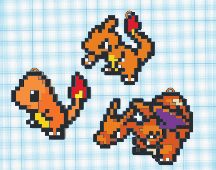 Pixel art a imprimer pokemon