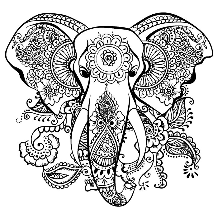 Dessin elephant couleur