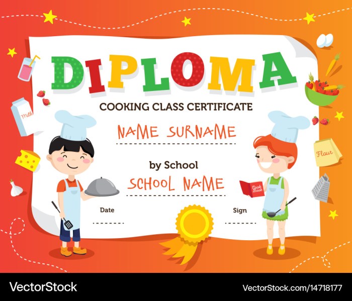 Diplome de cuisine a imprimer