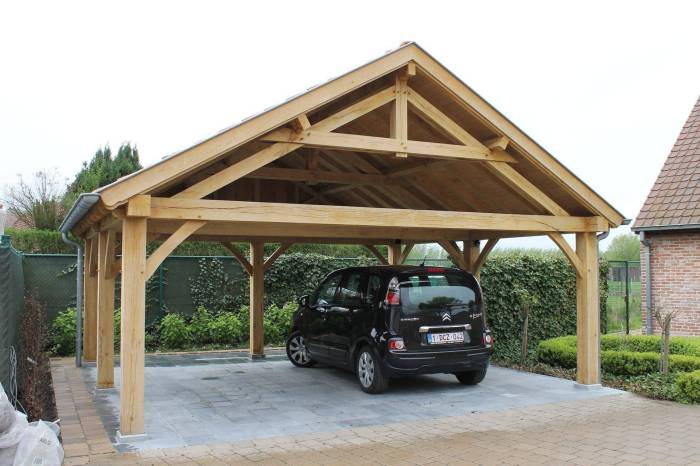 Carport bois 2 pentes