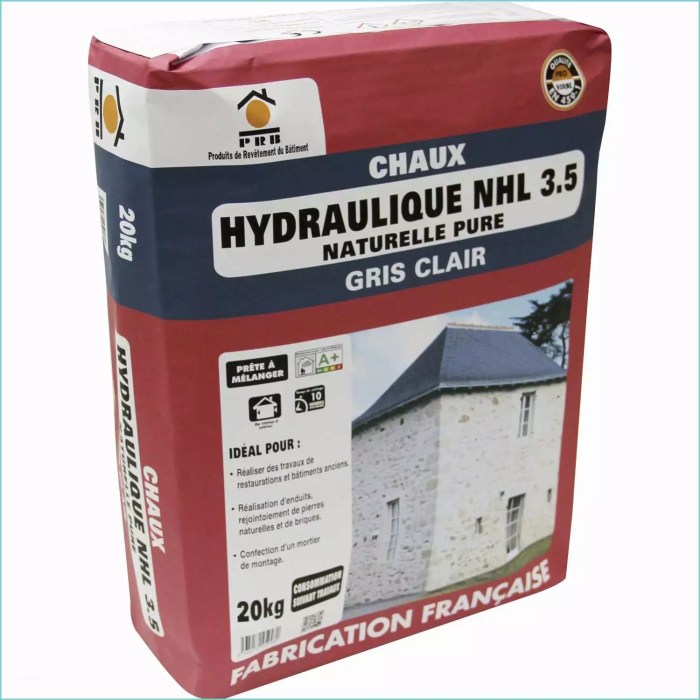 Chaux hydraulique brico prb crepi tyrolien enduit grise