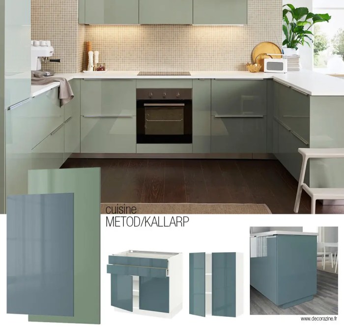 Cuisine ikea kallarp gris turquoise