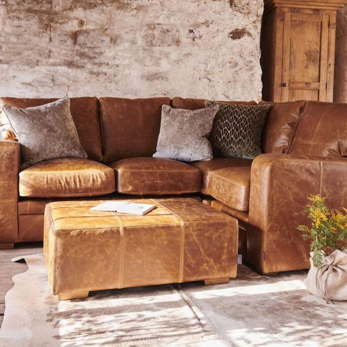 Corner sofa leather texas faux