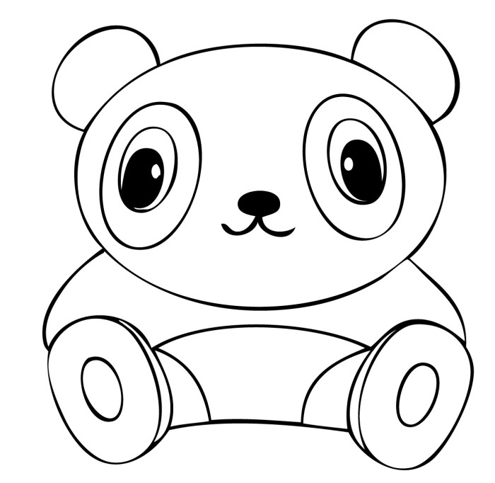 Coloriage panda kawaii