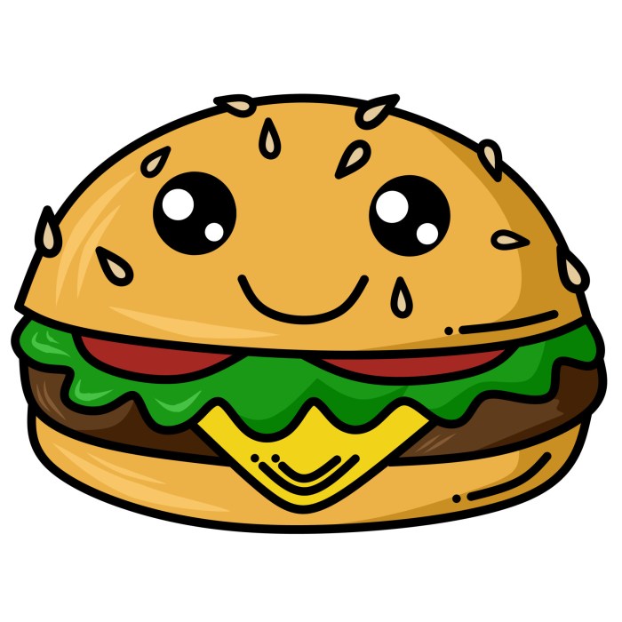 Dessin hamburger kawaii