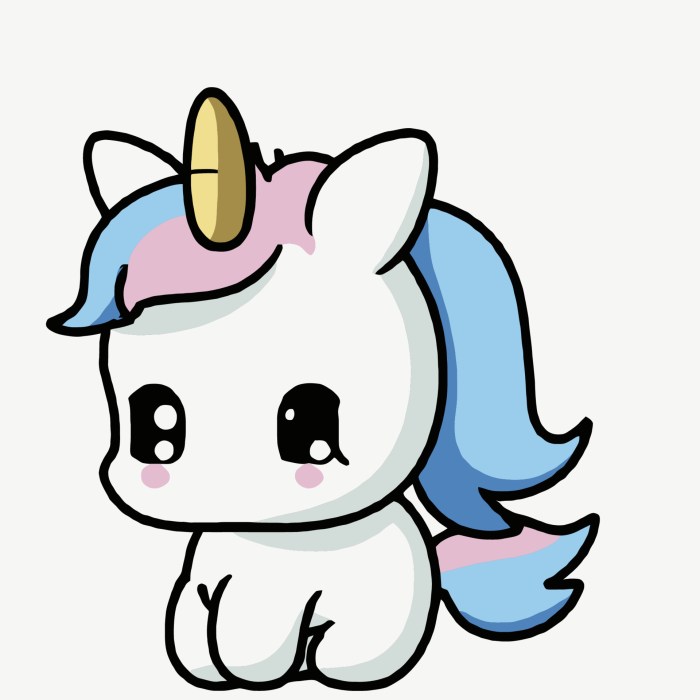 Dessin kawaii licorne a imprimer