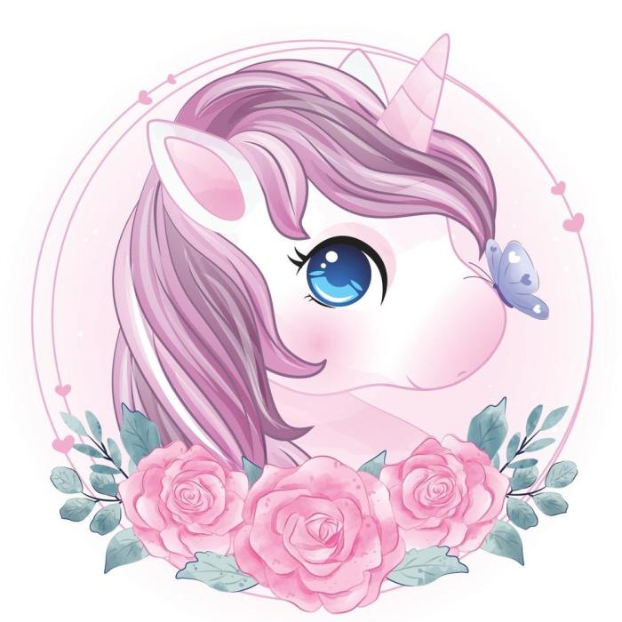 Image licorne kawaii a imprimer