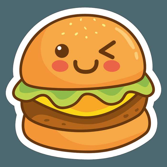 Dessin hamburger kawaii