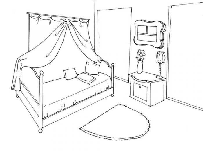 Dessin de chambre de fille