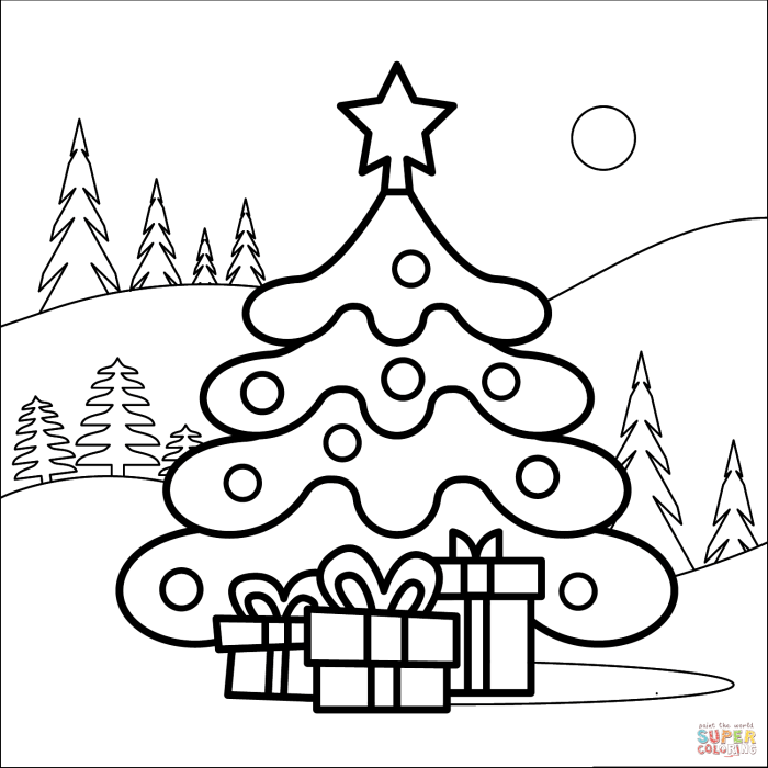 Dessin de sapin de noel a imprimer gratuit