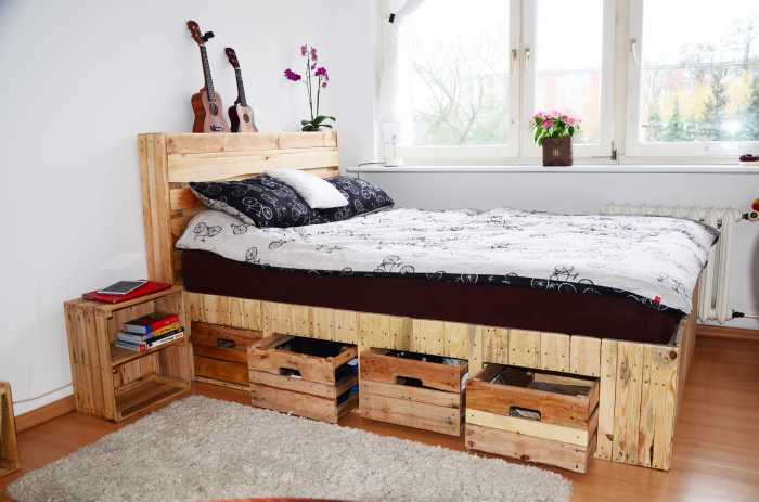 Pallet bed furniture frame diy wood frames create used ways ideas plans designs