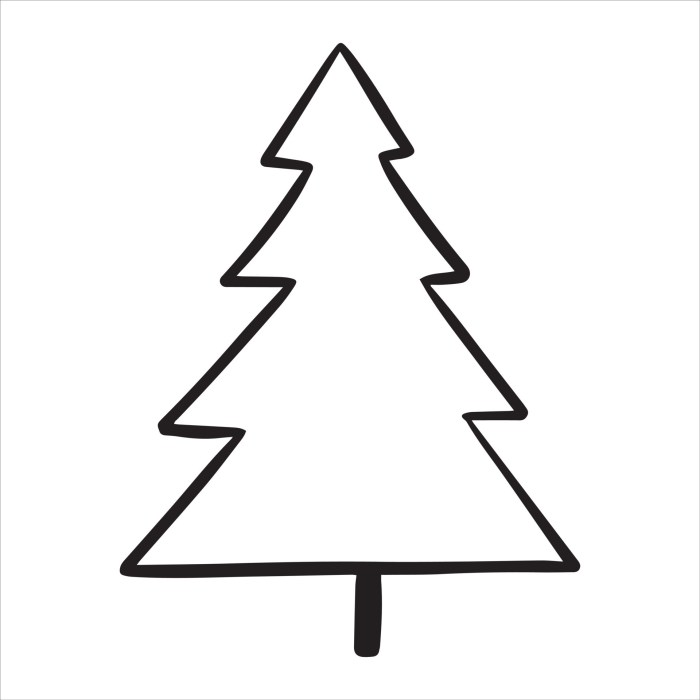 Tree christmas drawing line xmas pages simple sketch outline coloring draw kids pic printable clipart easy stuff adults cliparts drawings