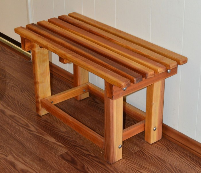 Shower bench wooden custom redwood paty