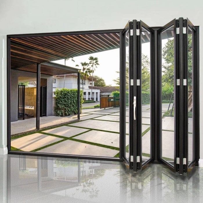 Doors aluminium stacking folding sliding glass door french different concertina pro