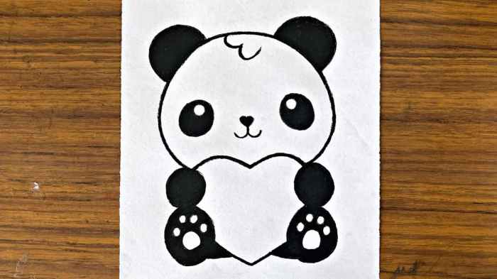 Dessin panda kawaii facile