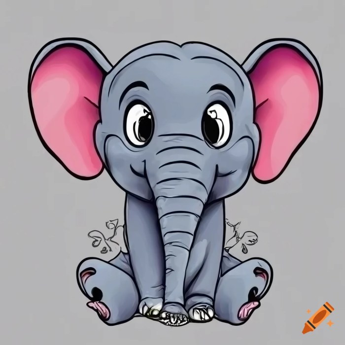 Dessin elephant couleur