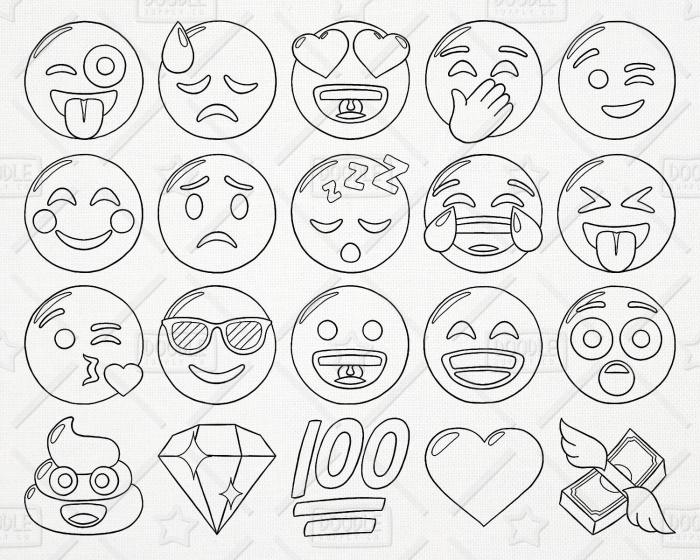 Dessin emoji a imprimer