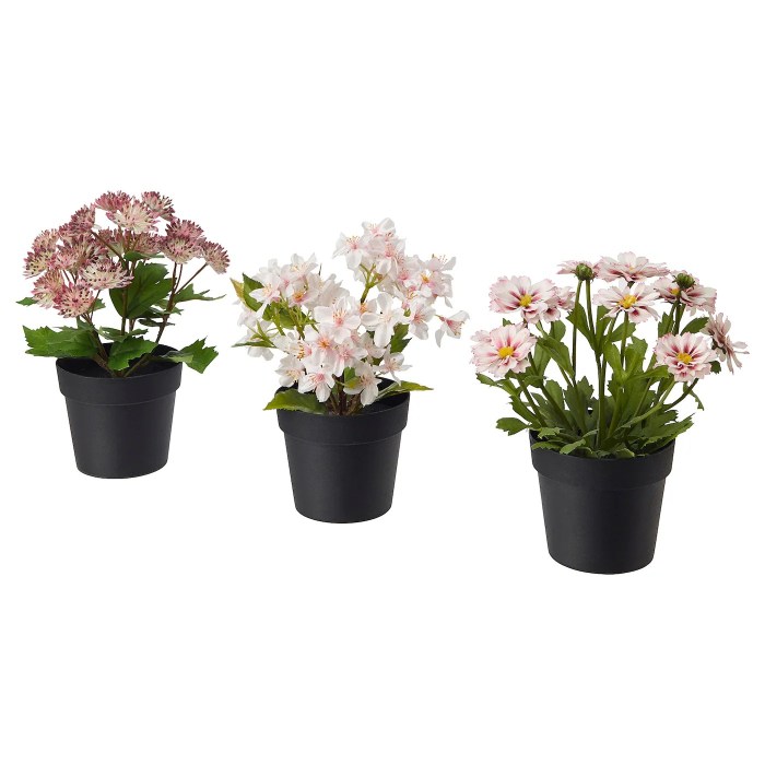 Ikea artificial fejka potted plant outdoor pink flowers pack products thyme amazon plants