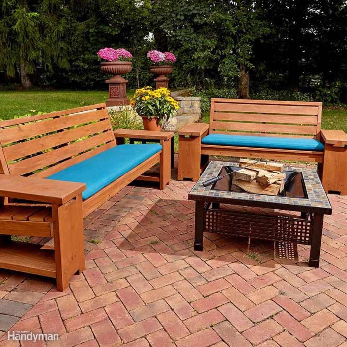 Sectional benches lounge archzine garden woodworking making 2x4 jardin mobilier framing meilleur cushions foter sohva pallets oma bricolage extérieur comparaison