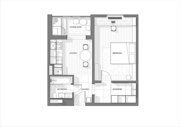 Plan appartement 50m2 1 chambre