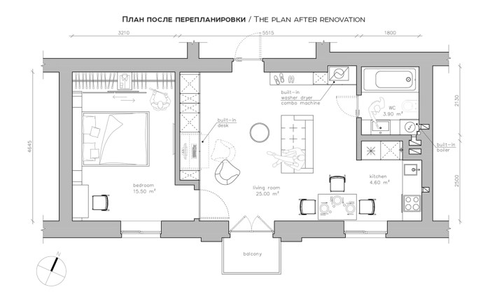 Plan appartement 50m2 1 chambre