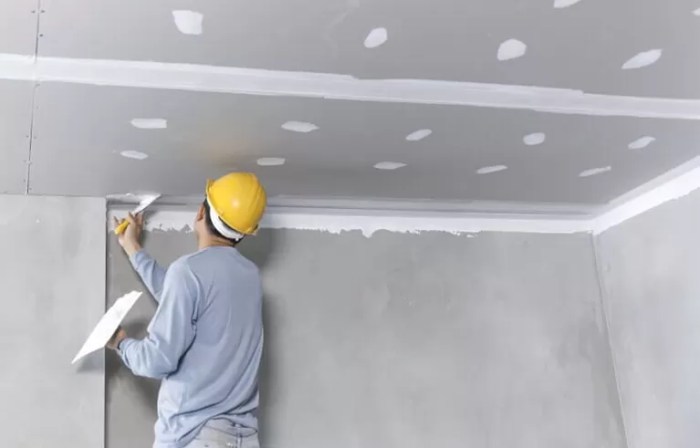 Ceiling plasterboard fitting steps homeowners help