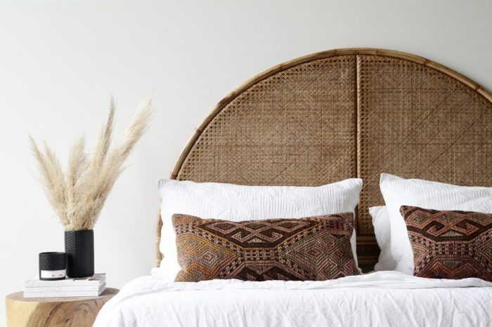 Headboard rattan washed safavieh