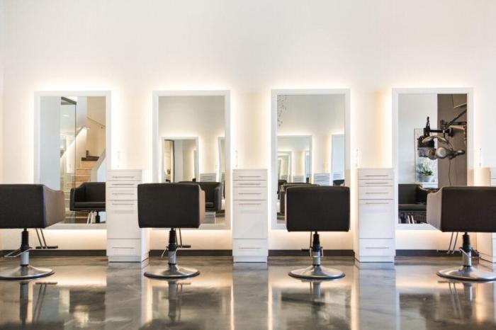 Conception dinterieur pour salon de coiffure haut de gamme