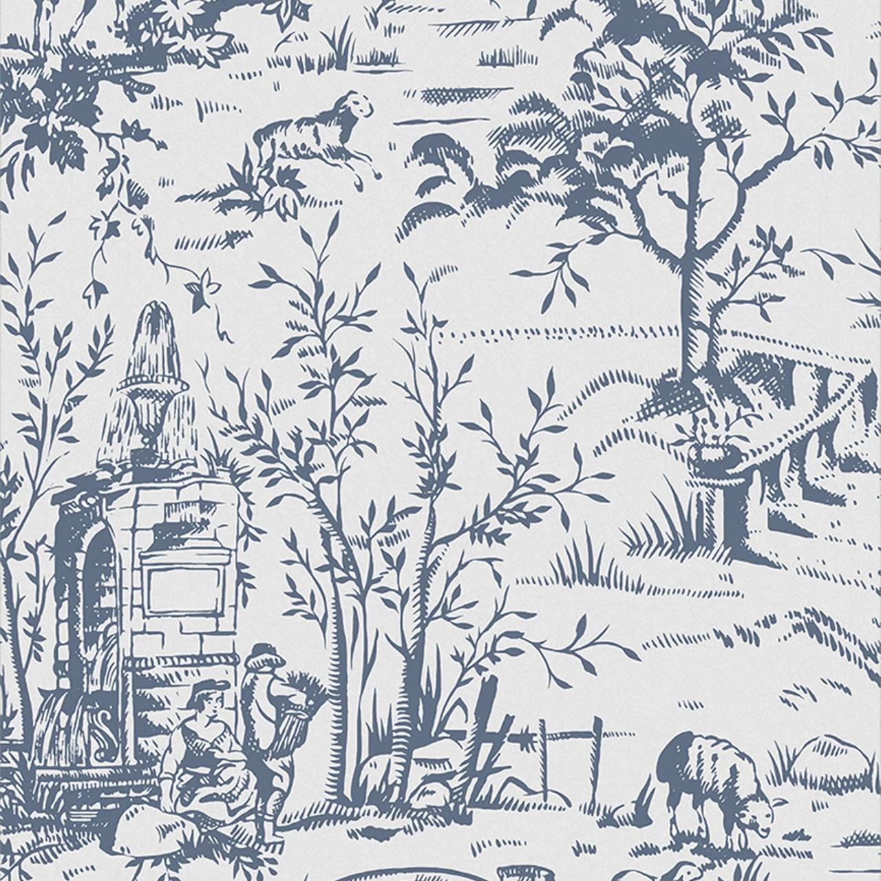 Papier peint toile de jouy castorama