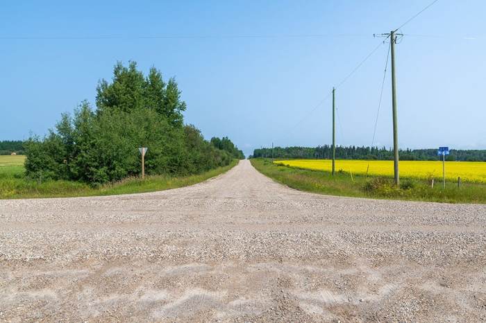 Gravel driveway pathway compacted