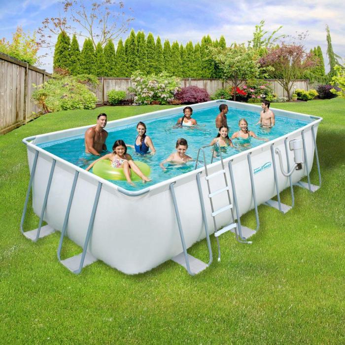 Pool above ground rectangular pools walmart deluxe