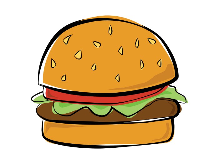 Dessin hamburger kawaii