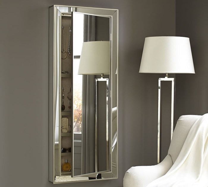 Mirror armoire lockable gymax