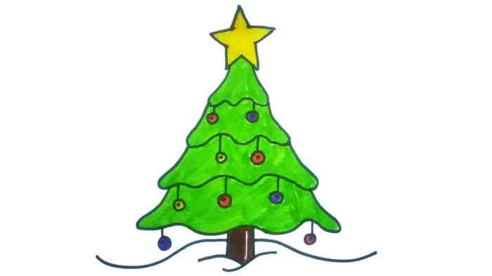 Dessin de sapin de noel facile