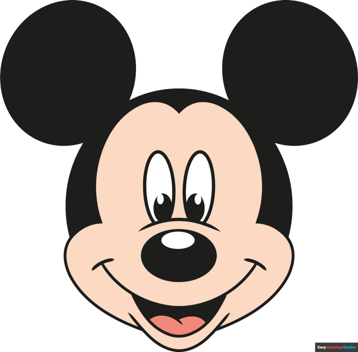 Dessin tete de mickey a imprimer