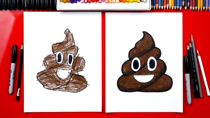 Draw emoji poop pile drawing easy steps sketch poo step tutorial eyes paintingvalley