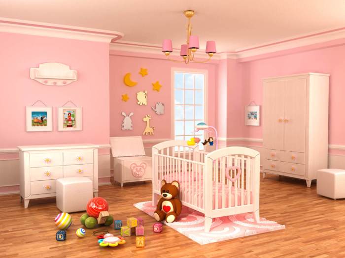 Nursery baby girl room ideas pink paint color colors painting themes girls designs kids nurseries decorating rooms wall house walls