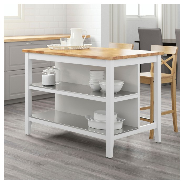 Ikea island kitchen stenstorp white standing steel stainless islands work storage oak stools wood used shelving surface ingolf nearly solid