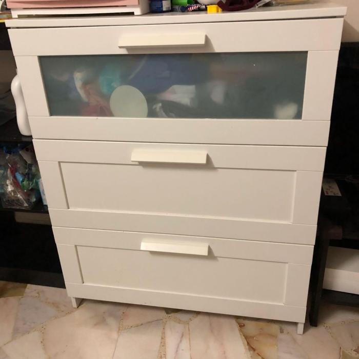 Brimnes drawers chest frosted units