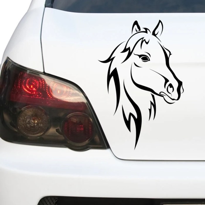 Stickers cheval pour voiture