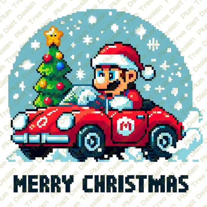 Pixel art noel mario