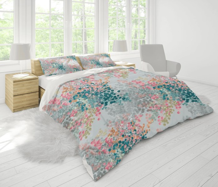 Housse de couette fleurie pas cher