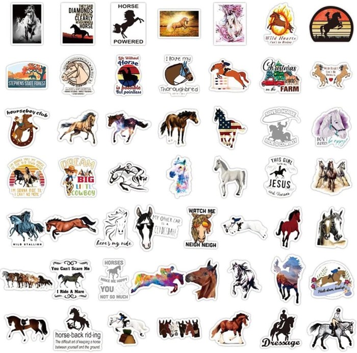 Stickers chevaux pour van