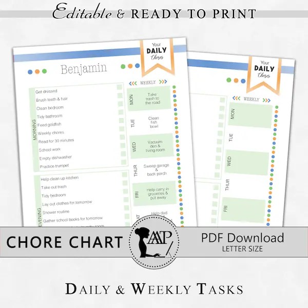 Tableau menu semaine a imprimer