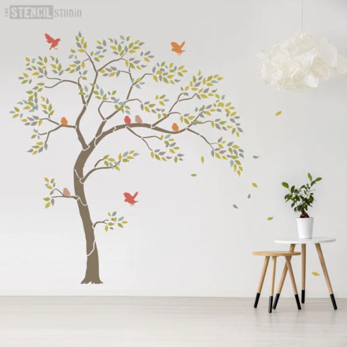 Walls pareti tall blossoming parete pochoir reusable cerisier branch imbiancare japonais decorazioni