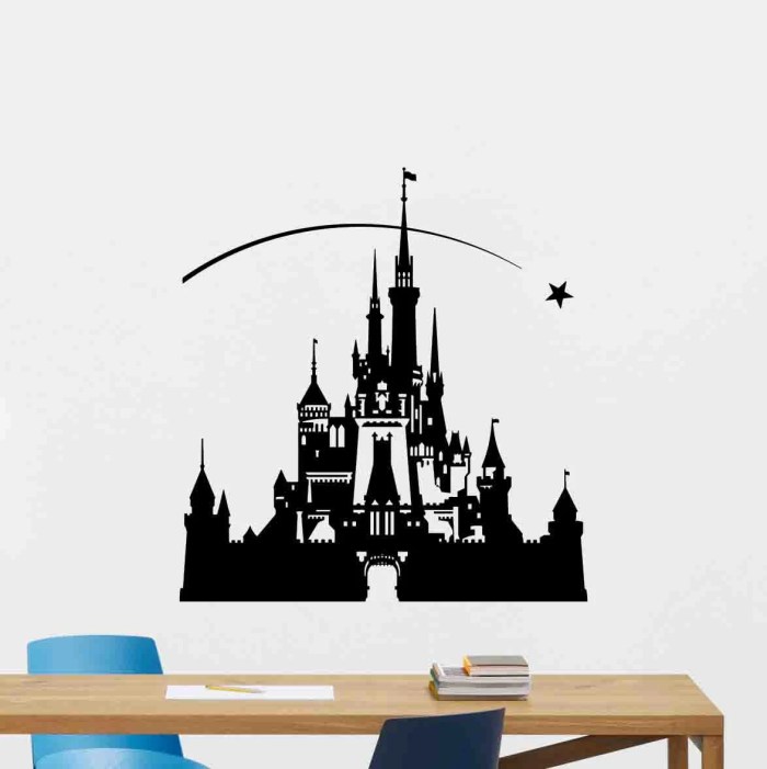 Disney wall hole castle stickers kids chateau sticker muraux trou muraldecal