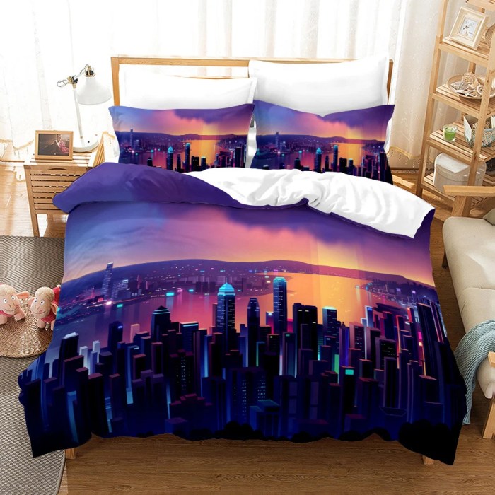 Housse couette new york 1 personne