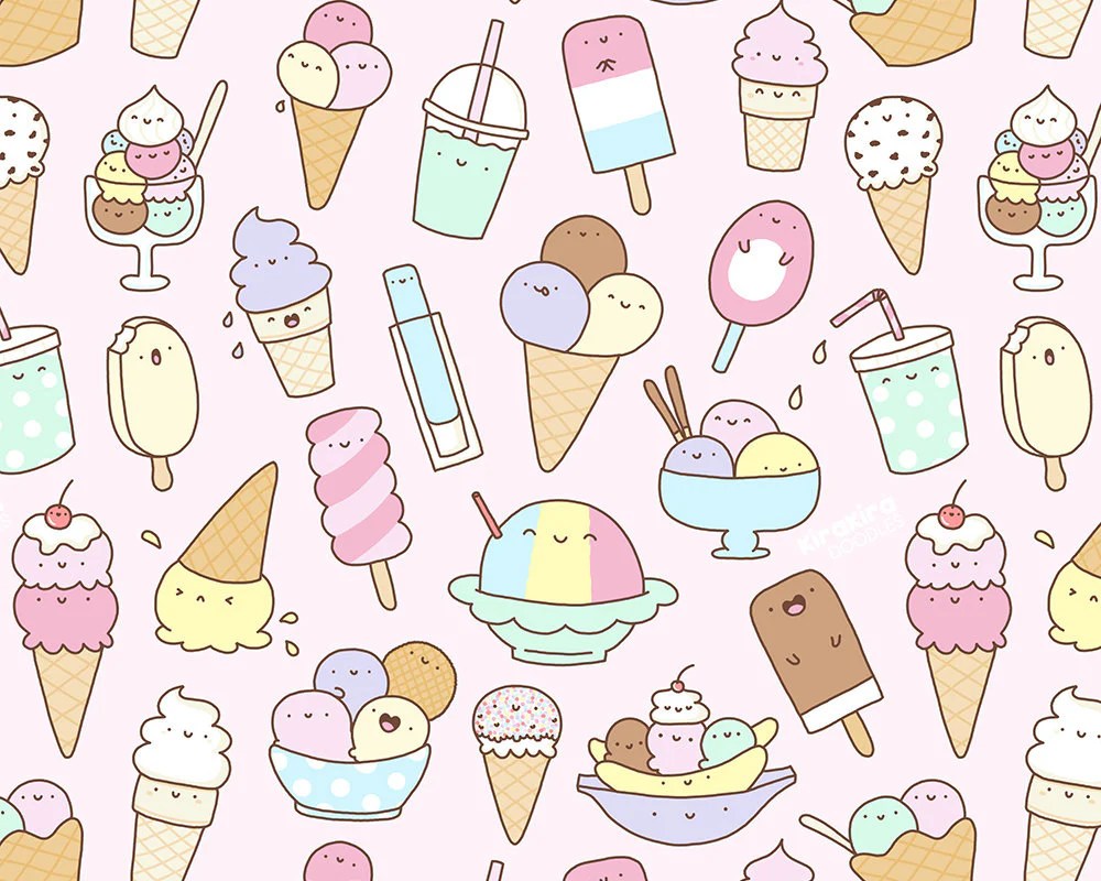 Dessin kawaii nourriture glace