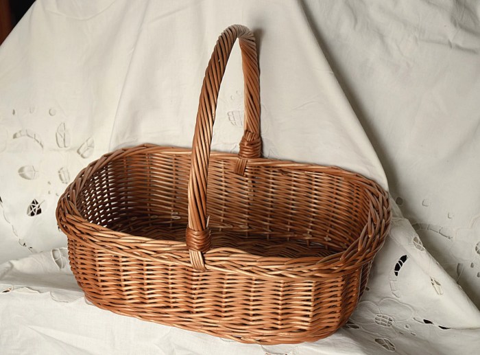 Basket wicker large rectangular gift display etsy