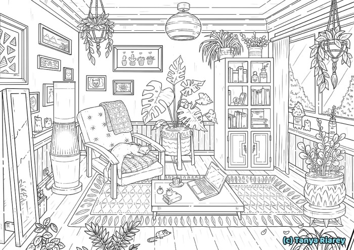 Coloriage maison interieur